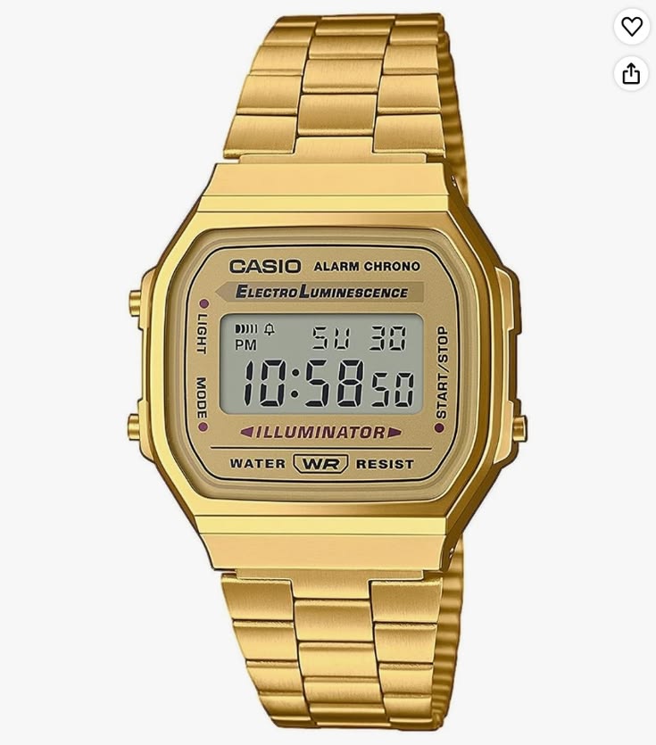 Casio A168 Women’s Golden Digital Watch – Elegant Vintage Style