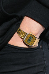 Casio A168 Men’s Golden Digital Watch – Stylish Vintage Design