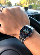 Casio A168 Silver & Black Digital Watch – Stylish Vintage Design for Men & Women
