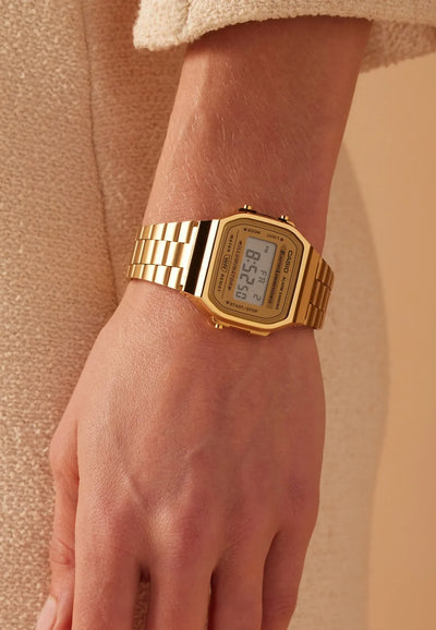 Casio A168 Men’s Golden Digital Watch – Stylish Vintage Design