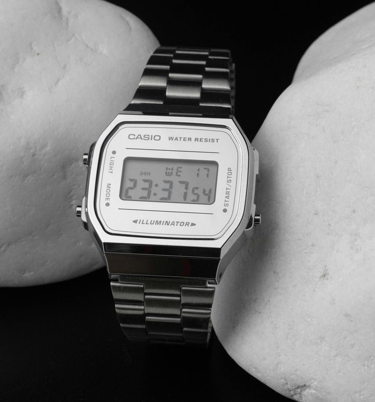 Casio A168 Full Silver Digital Watch for Men & Women – Classic Vintage Style  Description: