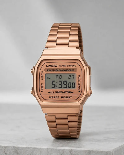 Casio A168 Women’s Golden Digital Watch – Elegant Vintage Style